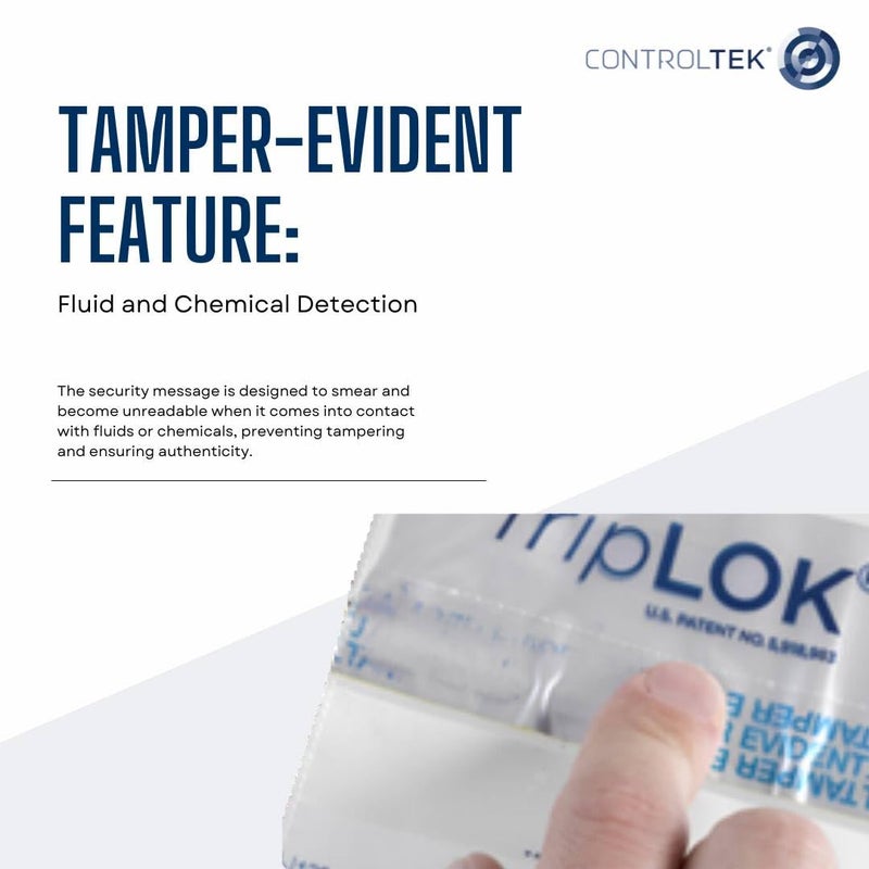 ControlTek TripLok 9" x 12", Clear, 100 Bags, Tamper-Evident Deposit Bags for Cash Handling & Valuables, Moisture, Heat and Cold Sensitive Ink, Tear-Off Receipt + Large Barcodes 585028 - Image 4
